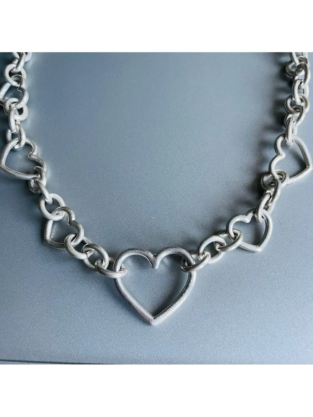 Tiffany & Co. Elsa Peretti 6 Multi Open Heart Necklace in Sterling Silver